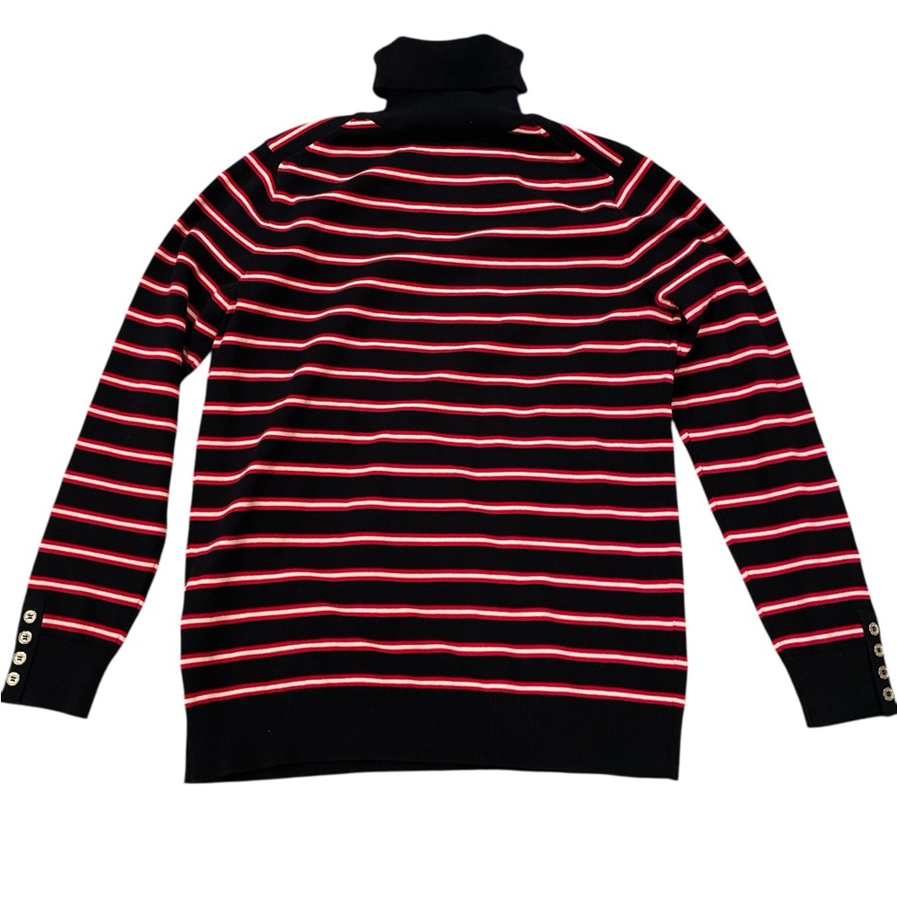 Tommy Hilfiger Women’s Pullover Navy/Red Striped Longsleeve Size Large - Picture 2 of 8